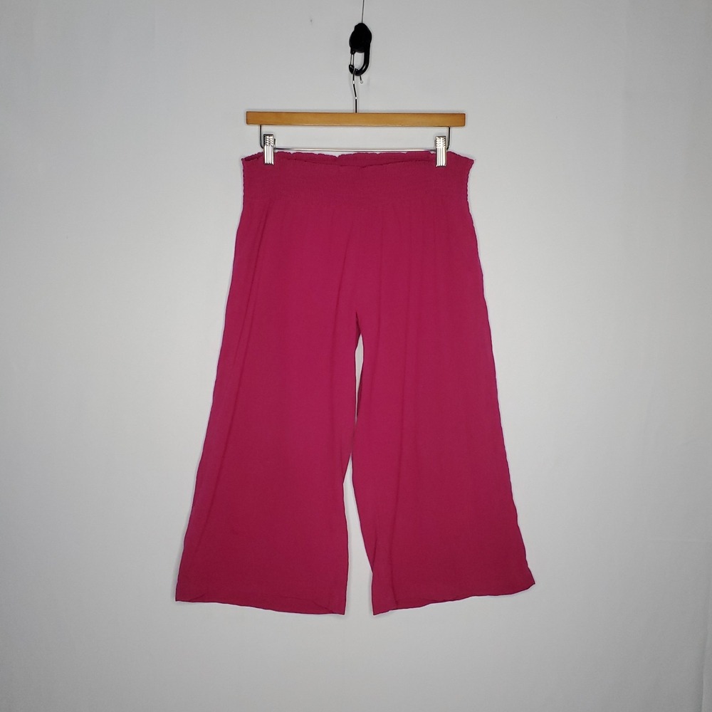 Old Navy Vintage 00s Low Rise Wide Leg Crop Pants Women Large Gauze Cotton Beach